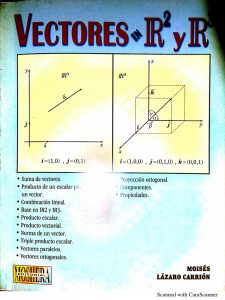 Vectores en R2 y R3 1 Edición Moisés Lazaro - PDF | Solucionario