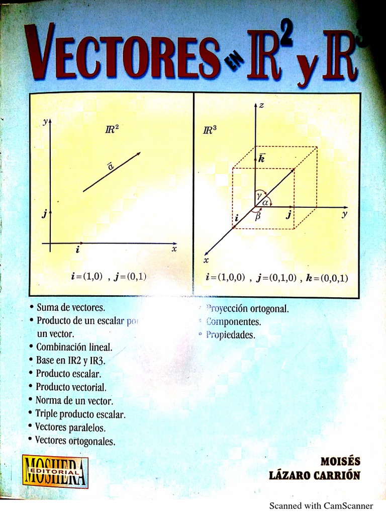 Vectores en R2 y R3 1 Edición Moisés Lazaro PDF