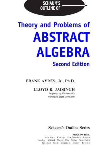 Abstract Algebra 2 Edición Frank Ayres PDF