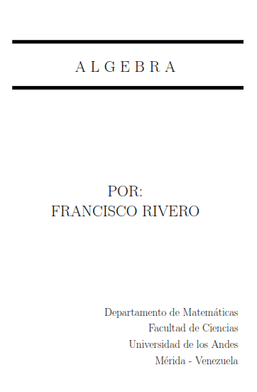 Álgebra 1 Edición Francisco Rivero PDF