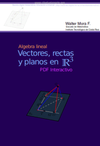 Álgebra Lineal: Vectores, Rectas y Planos en R3 1 Edición Walter Mora - PDF | Solucionario