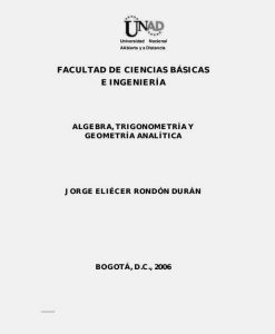 Álgebra, Trigonometría y Geometría Analítica 1 Edición Jorge Rondon - PDF | Solucionario