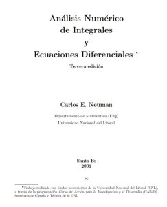 Análisis Numérico de Integrales y Ecuaciones Diferenciales 3 Edición Carlos E. Neuman - PDF | Solucionario