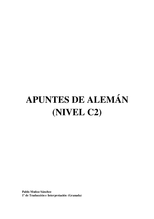 Apuntes de Alemán C2  Pablo Muñoz PDF