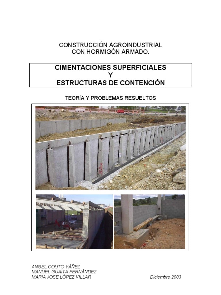 Cimentaciones Superficiales y Estructuras de Contención 1 Edición Angel Couto PDF