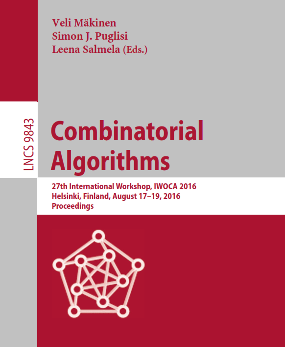 Combinatorial Algorithms 27va Edición Veli Mâkinen PDF