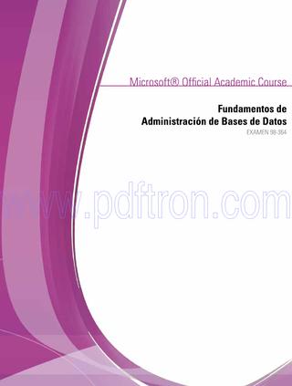 Fundamentos de Administración de Base de Datos 1 Edición Microsoft Oficial Academic Course PDF