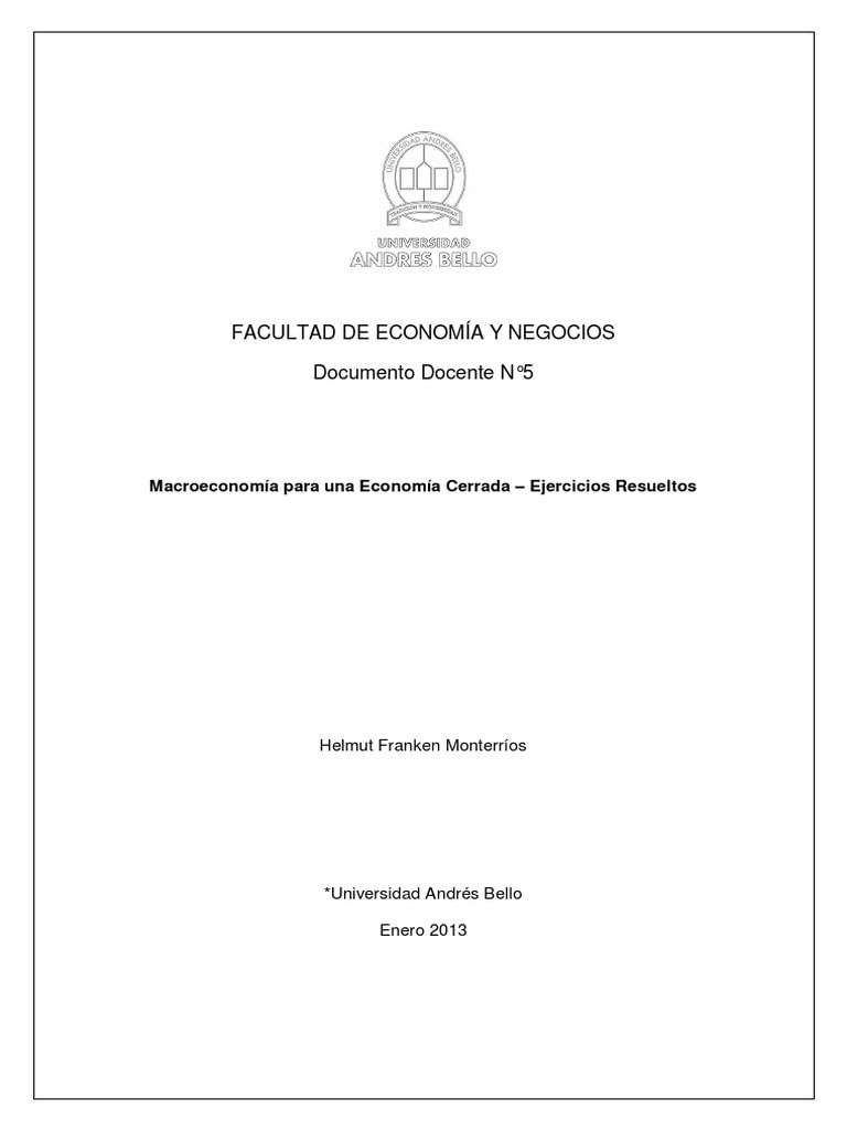 Fundamentos de Economía: Ejercicios Resueltos 1 Edición Helmut Franken PDF