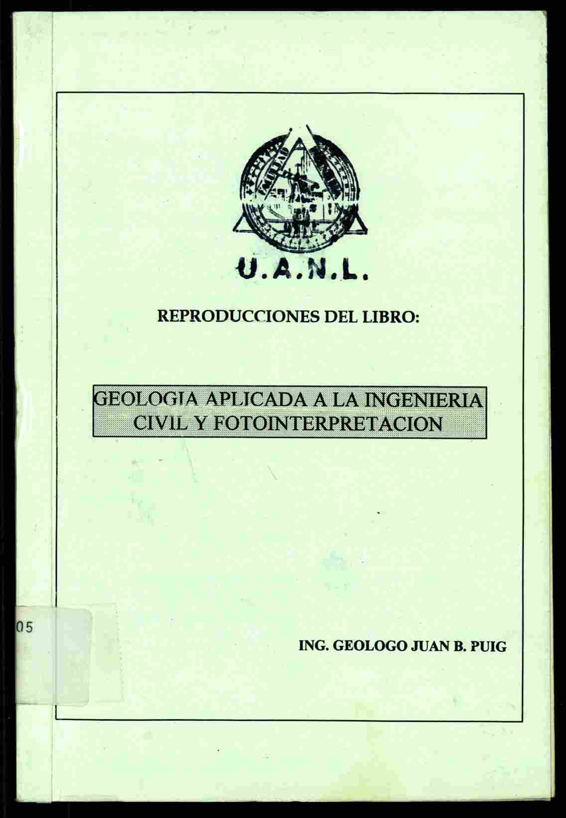Geología Aplicada a la Ingeniería Civil y Fotointerpretación 1 Edición Juan B. Puig de la Parra PDF