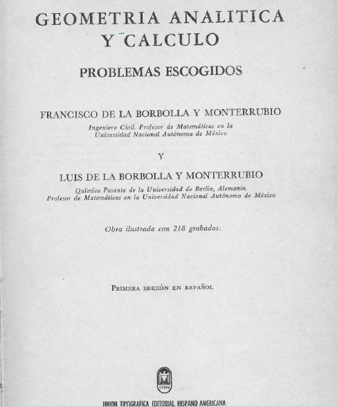 Geometría Analítica y Cálculo 1 Edición Francisco De La Borbolla PDF