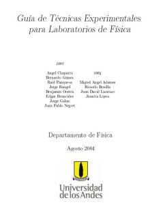 Guía de Técnicas Experimentales para Laboratorios de Física 1 Edición Miguel Angel Adames - PDF | Solucionario