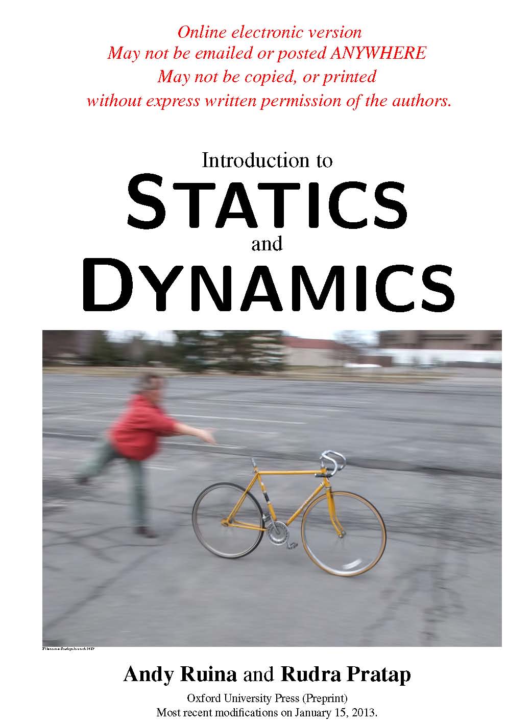 Introduction to Statics and Dynamics 1 Edición Andy Ruina PDF