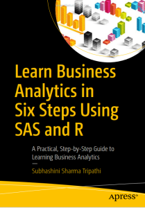 Learn Business Analytics in Six Steps Using SAS and R 1 Edición Subhashini Sharma - PDF | Solucionario