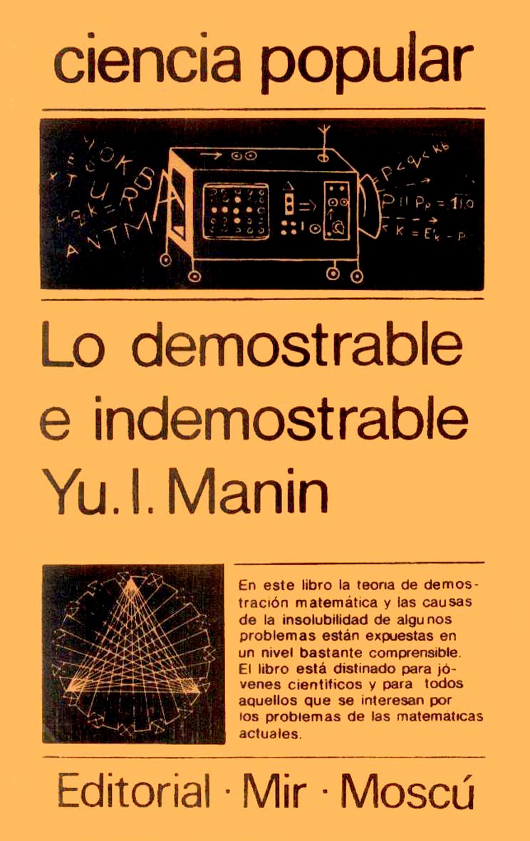 Lo Demostrable e Indemostrable 1 Edición Yu. I. Manin PDF