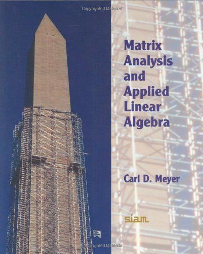 Matrix Analysis and Applied Linear Algebra 1 Edición Carl D. Meyer PDF