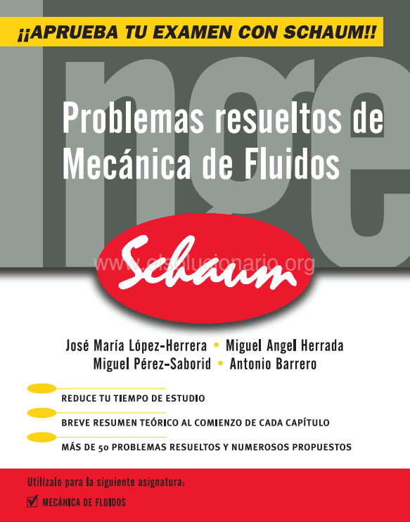 Problemas Resueltos de Mecánica de Fluidos (Schaum) 1 Edición José María López PDF