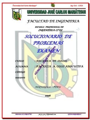 Problemas Resueltos de Mecánica de Suelos 1 Edición Patricia Cossi PDF