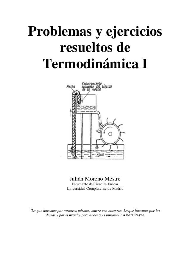 Problemas y Ejercicios Resueltos de Termodinámica I 1 Edición Julian Moreno Mestre PDF