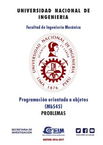 Programación Orientada a Objetos: Problemas y Prácticas 1 Edición Universidad Nacional de Ingeniería - PDF | Solucionario