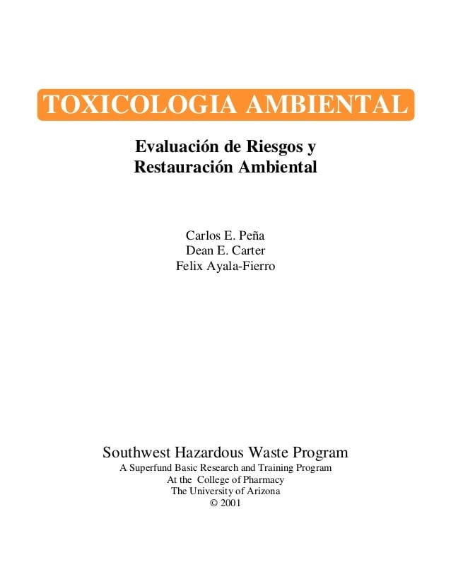 Toxicología Ambiental 1 Edición Carlos E. Peña PDF